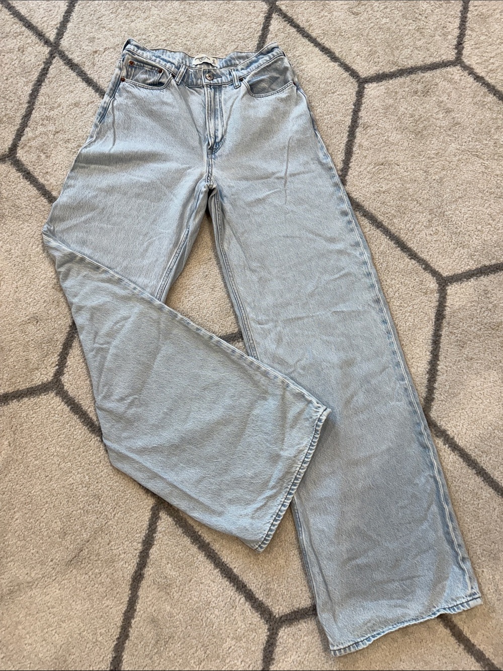 Abercrombie & Fitch Light Blue Straight-Leg Jeans